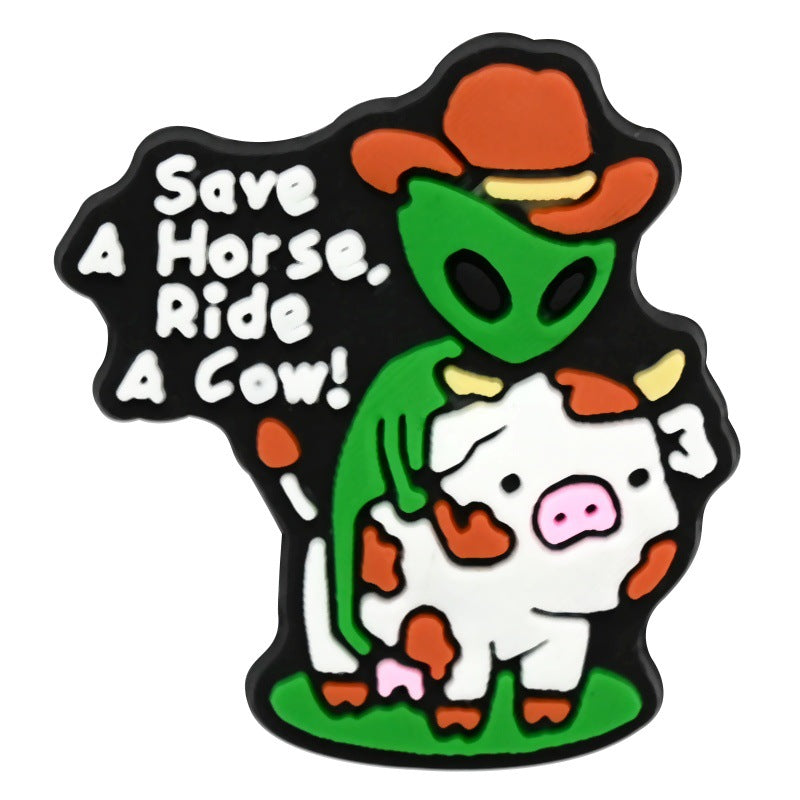 Cartoon alien Series Charms - For Crocs Shoes EVA Bogg Bag Accessories