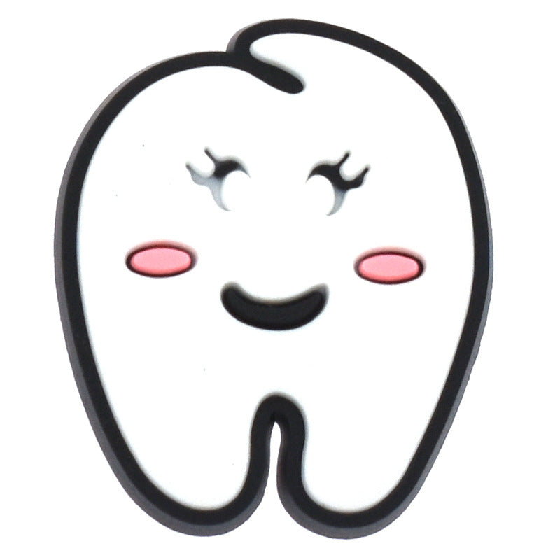 16pcs Protect Your Teeth DIY Ideas Series Charms - For Crocs Shoes EVA Bogg Bag Accessories