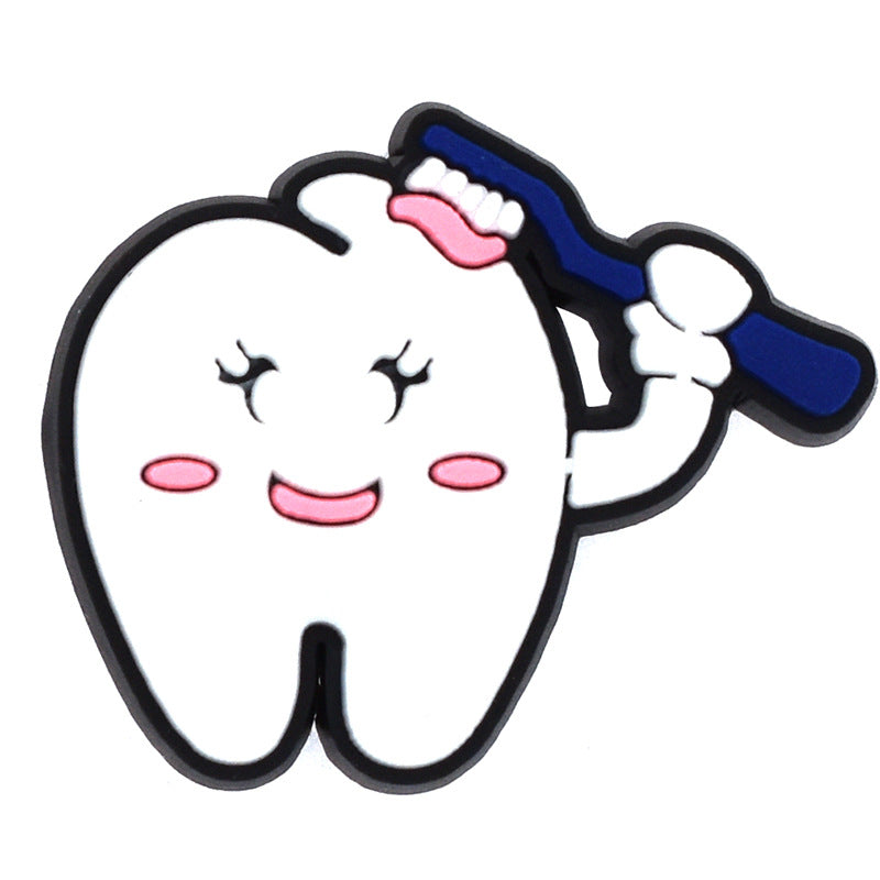 16pcs Protect Your Teeth DIY Ideas Series Charms - For Crocs Shoes EVA Bogg Bag Accessories