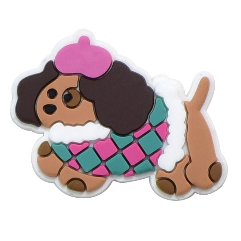 10pcs Cute Puppy DIY Ideas Series Charms - For Crocs Shoes EVA Bogg Bag Accessories