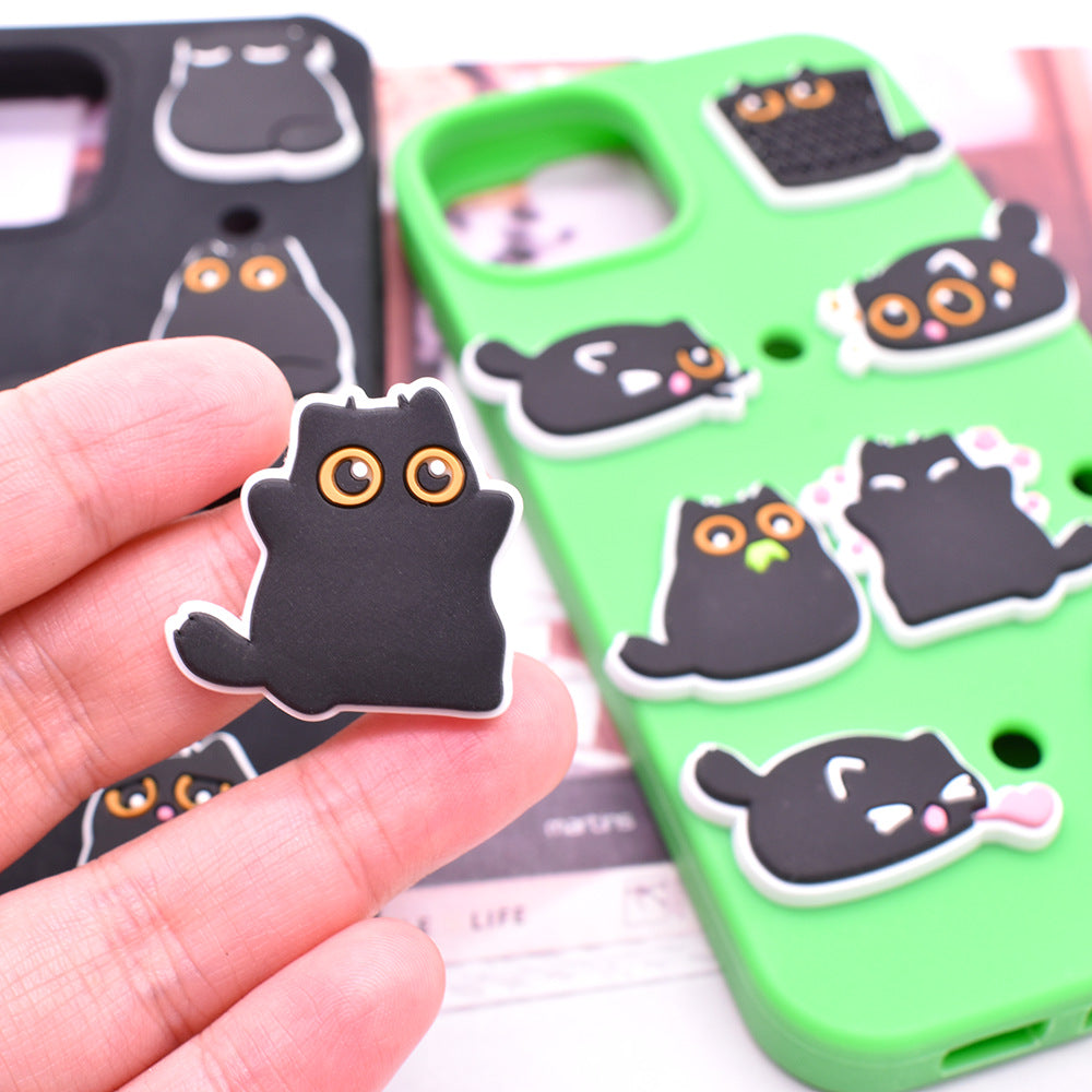 Black Cat Charms - For Crocs Shoes EVA Bogg Bag Accessories