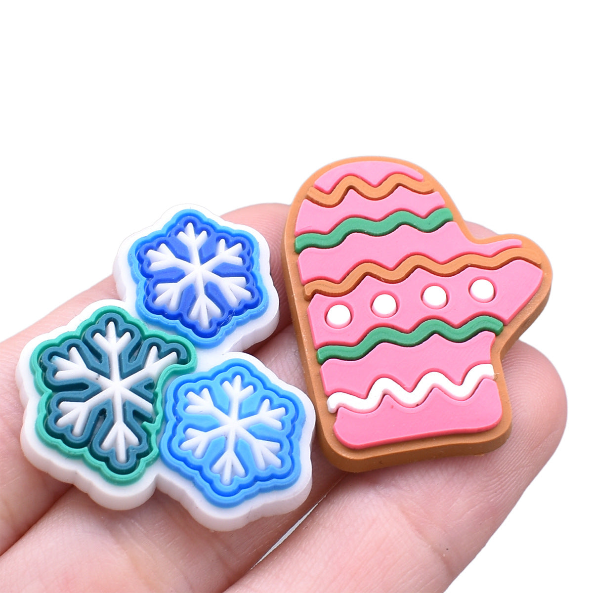 25PCS Winter Charms - For Crocs Shoes EVA Bogg Bag Accessories