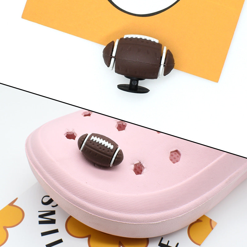 3D Cartoon Ball Sports DIY Ideas Series Charms - For Crocs Shoes EVA Bogg Bag Accessories