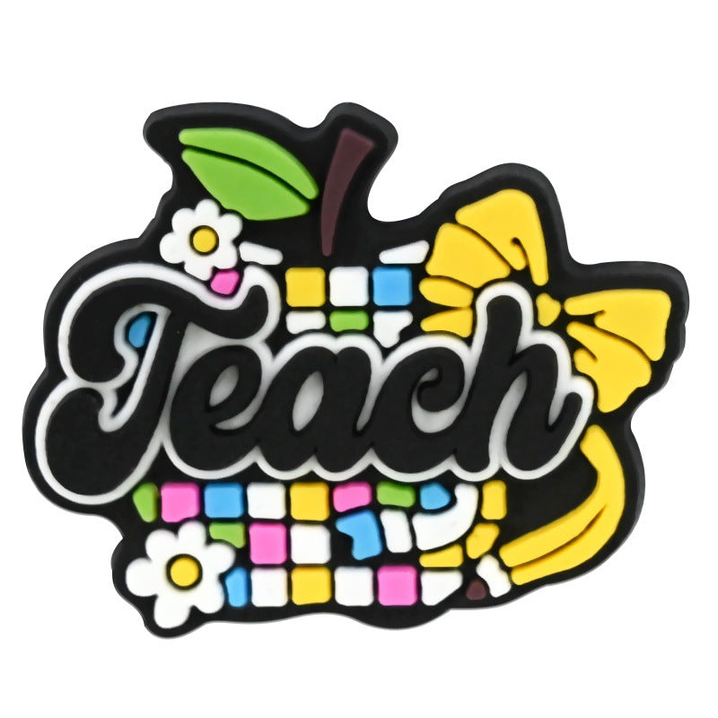 16Pcs Teachers' Day DIY Ideas Series Charms - For Crocs Shoes EVA Bogg Bag Accessories