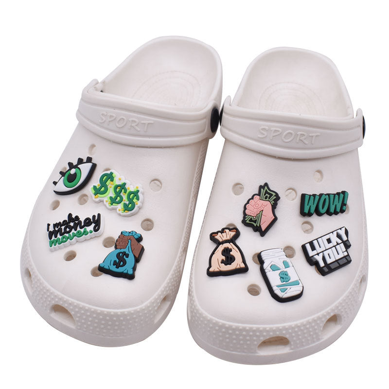 15Pcs US Dollar DIY Ideas Series Charms - For Crocs Shoes EVA Bogg Bag Accessories