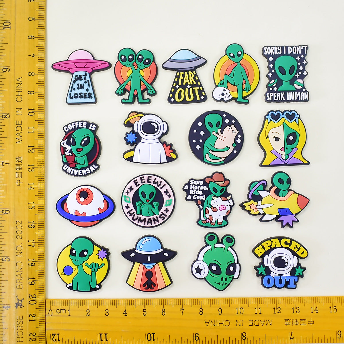 Cartoon alien Series Charms - For Crocs Shoes EVA Bogg Bag Accessories