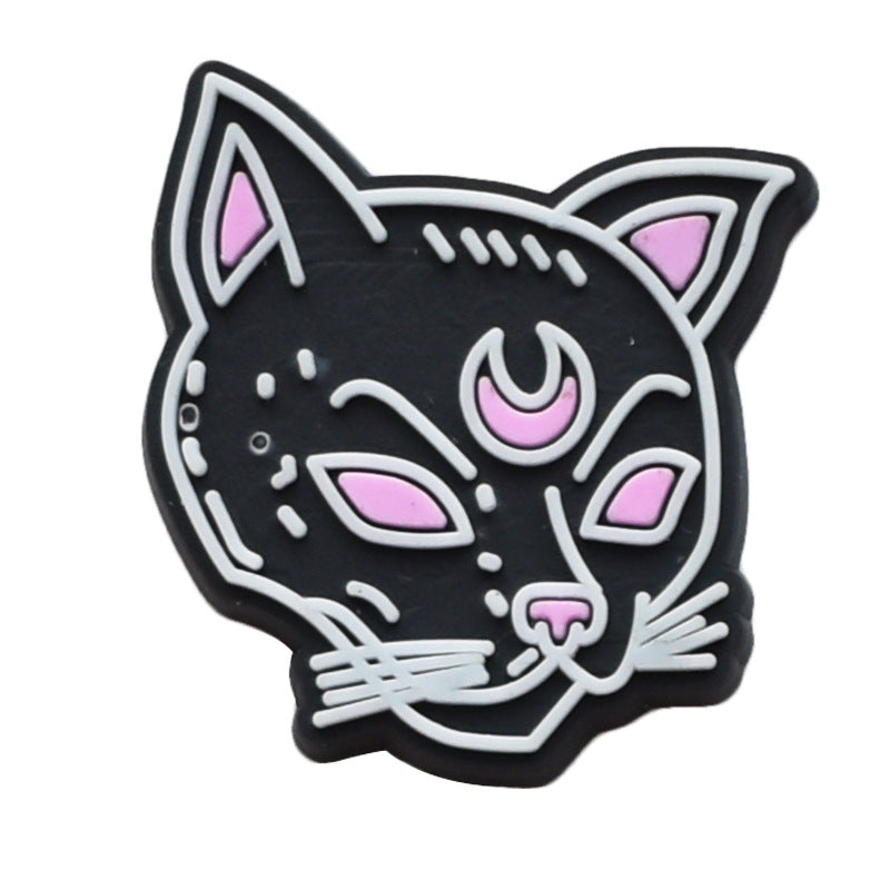 12pcs Halloween Garden Shoes - Black DIY Ideas Series Charms - For Crocs Shoes EVA Bogg Bag Accessories