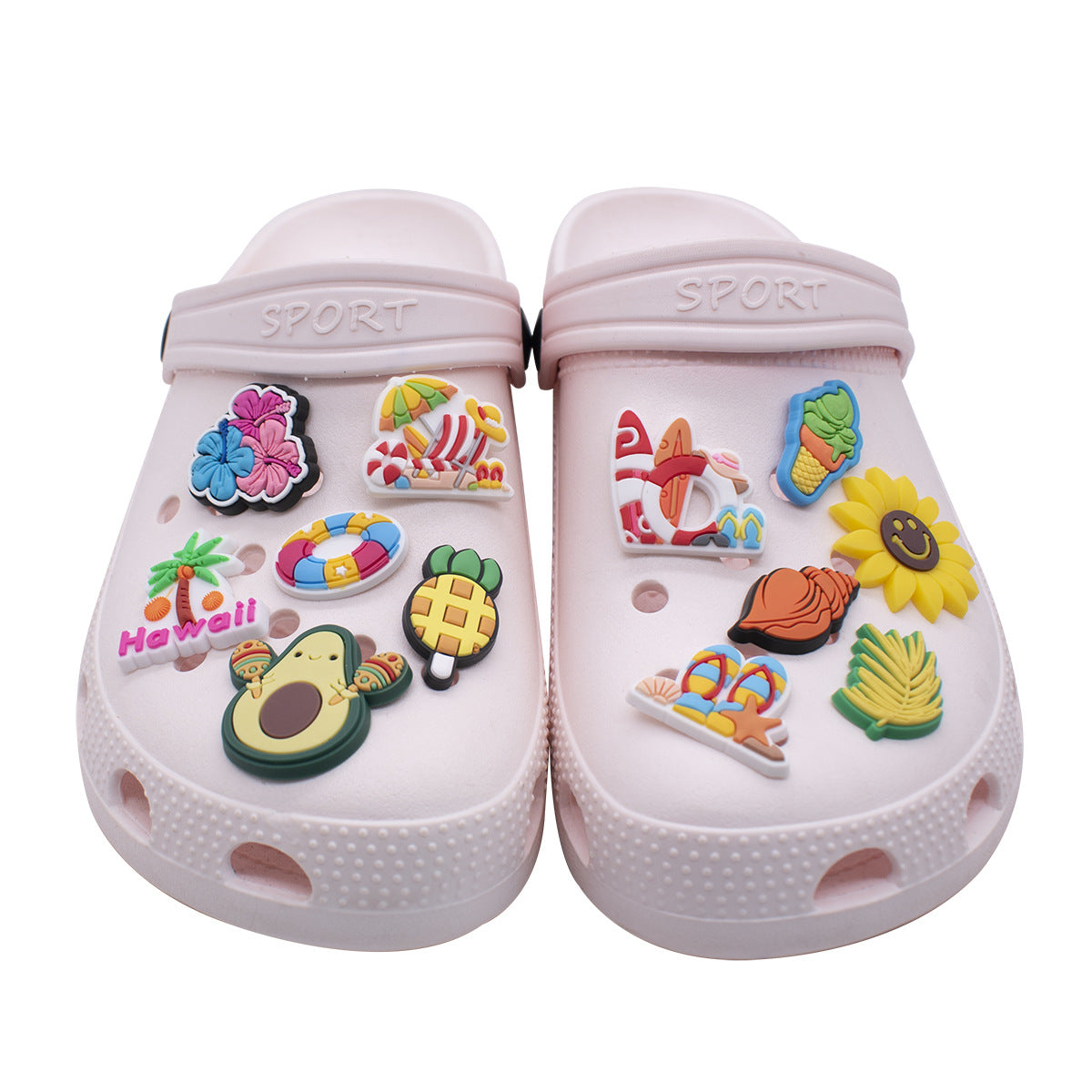Beach Party Series Charms - For Crocs Shoes EVA Bogg Bag Accessories
