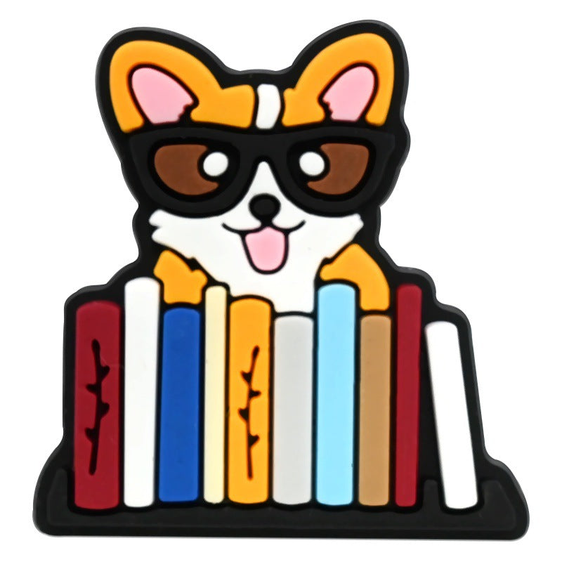 12Pcs Comic Dog DIY Ideas Series Charms - For Crocs Shoes EVA Bogg Bag Accessories