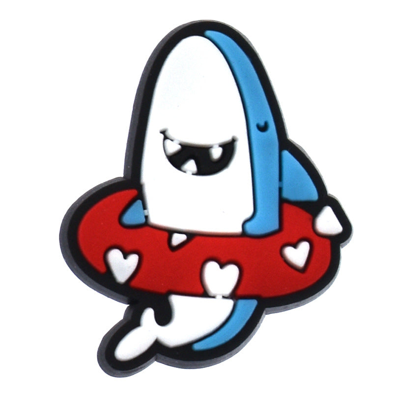 12PCS Cute Shark DIY Ideas Series Charms - For Crocs Shoes EVA Bogg Bag Accessories