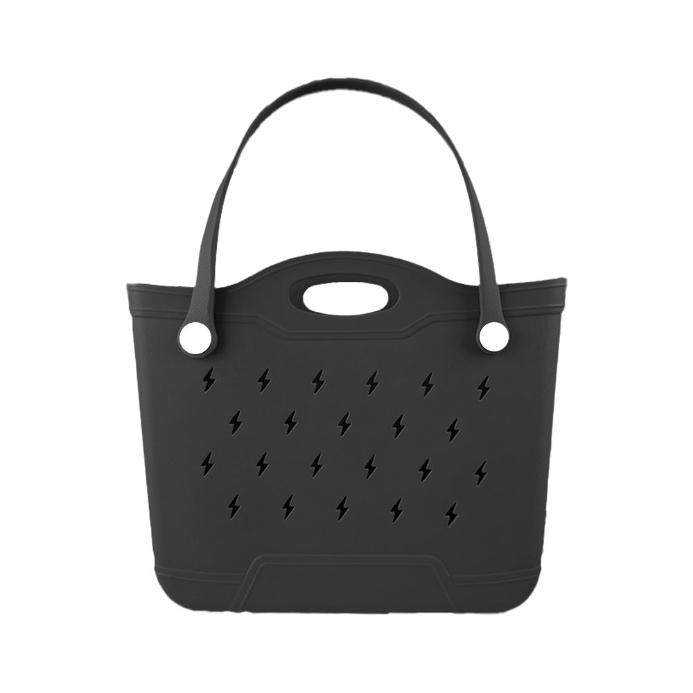 Summer Lightning Design EVA Beach Bag for Women Rubber Tote Handbag for Travel Outdoor Pool Boat