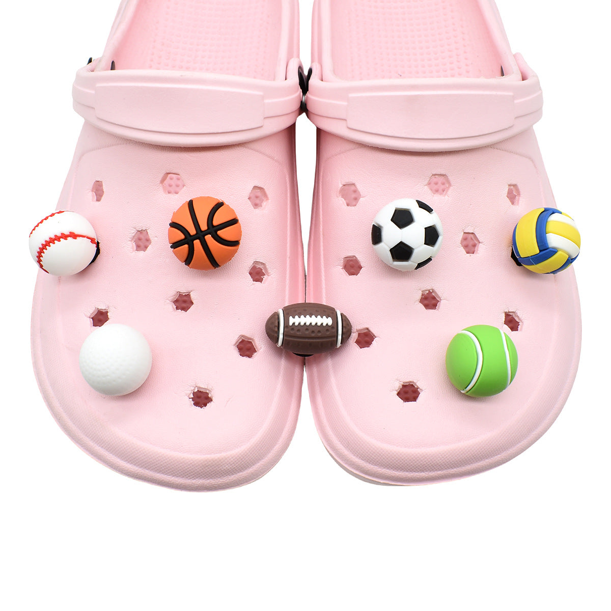 3D Cartoon Ball Sports DIY Ideas Series Charms - For Crocs Shoes EVA Bogg Bag Accessories