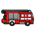 12PCS Cartoon Fire Truck DIY Ideas Series Charms - For Crocs Shoes EVA Bogg Bag Accessories