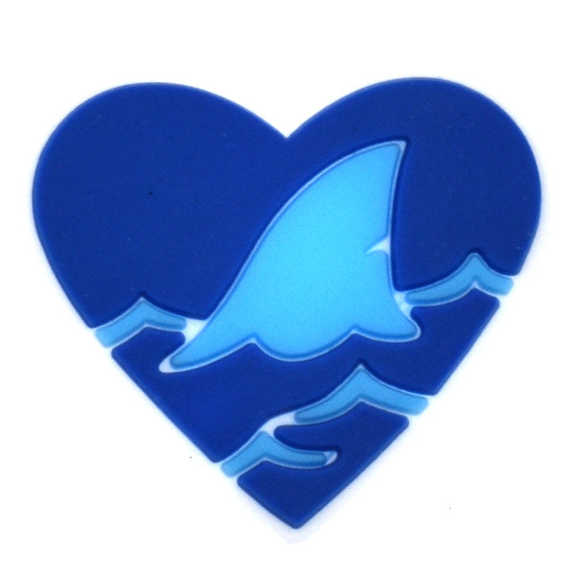 12PCS Cute Shark DIY Ideas Series Charms - For Crocs Shoes EVA Bogg Bag Accessories