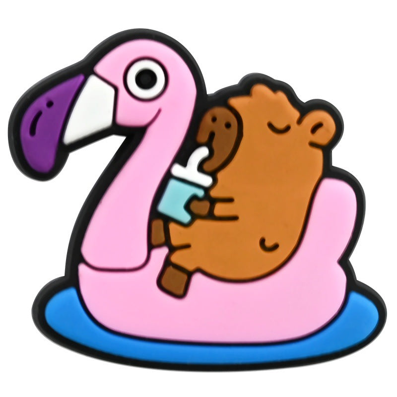 Flamingo Series Charms - For Crocs Shoes EVA Bogg Bag Accessories