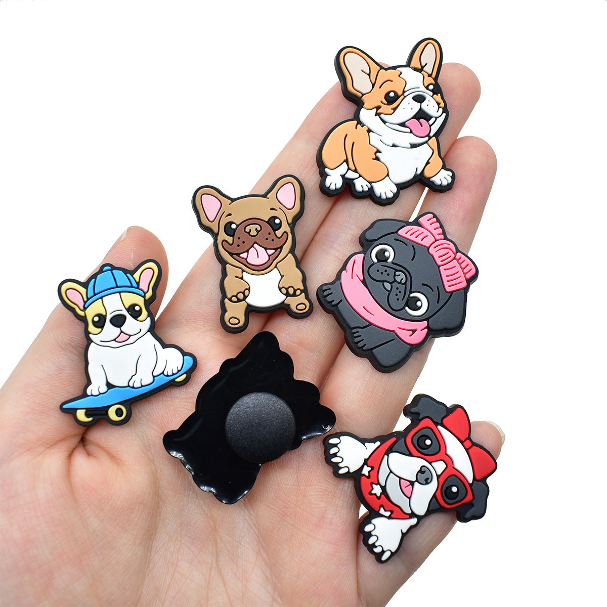 14PCS Adorable Puppy DIY Ideas Series Charms - For Crocs Shoes EVA Bogg Bag Accessories