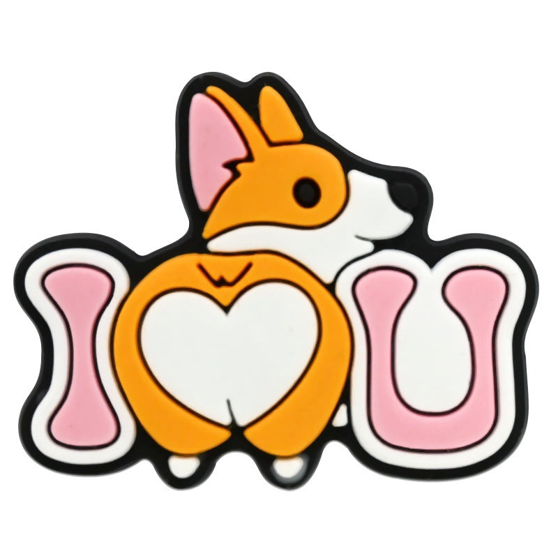 12Pcs Comic Dog DIY Ideas Series Charms - For Crocs Shoes EVA Bogg Bag Accessories