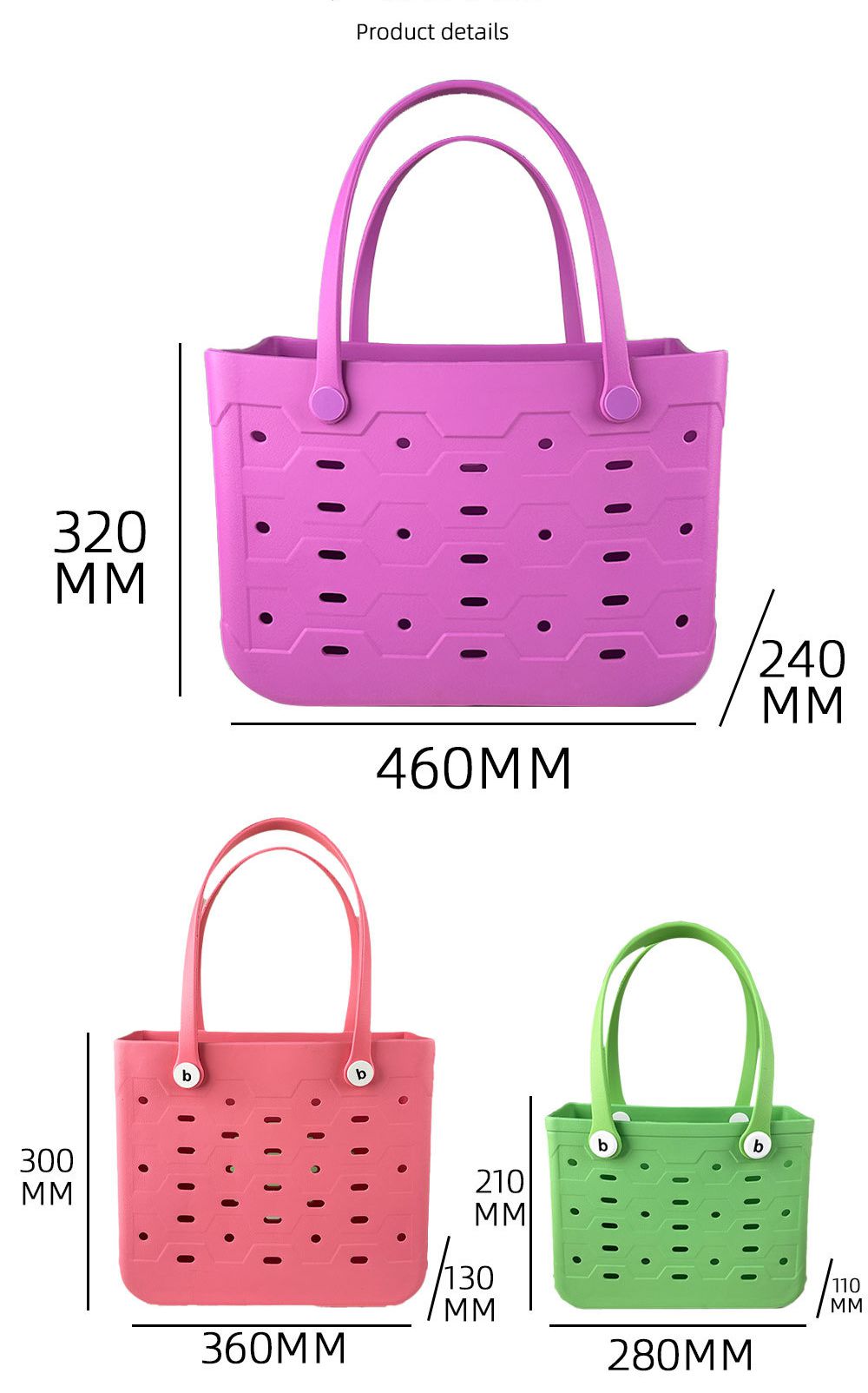 Beach Bag Rubber Tote Bag Waterproof Open Large Rubber Beach Bag for Pool Travel Beach Sports