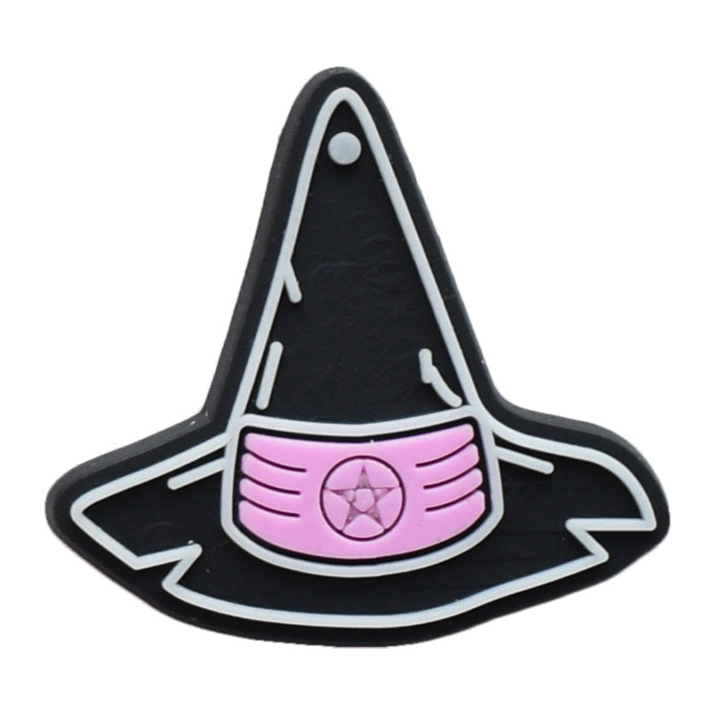 12pcs Halloween Garden Shoes - Black DIY Ideas Series Charms - For Crocs Shoes EVA Bogg Bag Accessories