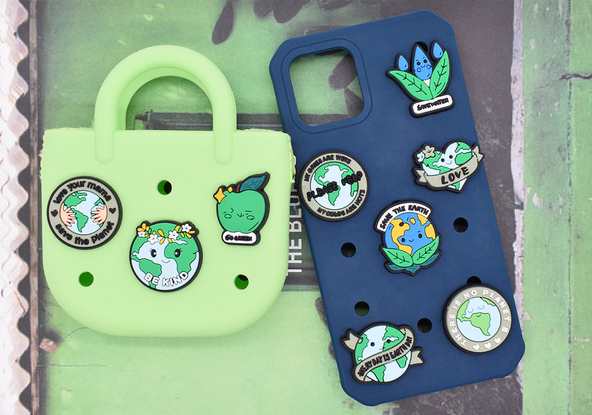 Fashion Resin Protecting the Earth Charms - For Crocs Shoes EVA Bogg Bag Accessories