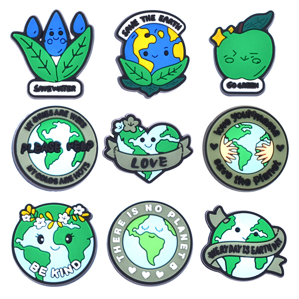 Fashion Resin Protecting the Earth Charms - For Crocs Shoes EVA Bogg Bag Accessories