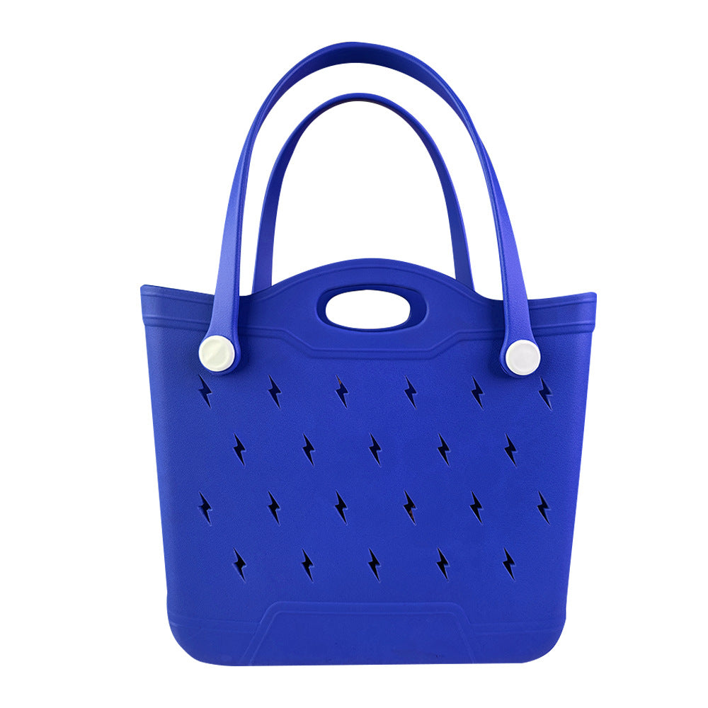 Summer Lightning Design EVA Beach Bag for Women Rubber Tote Handbag for Travel Outdoor Pool Boat