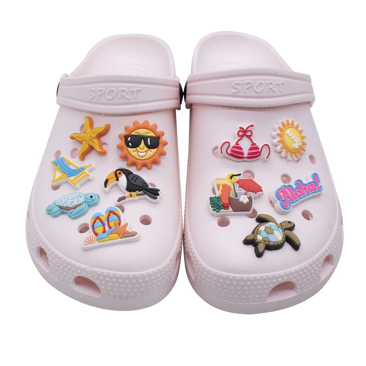 Beach Party Series Charms - For Crocs Shoes EVA Bogg Bag Accessories