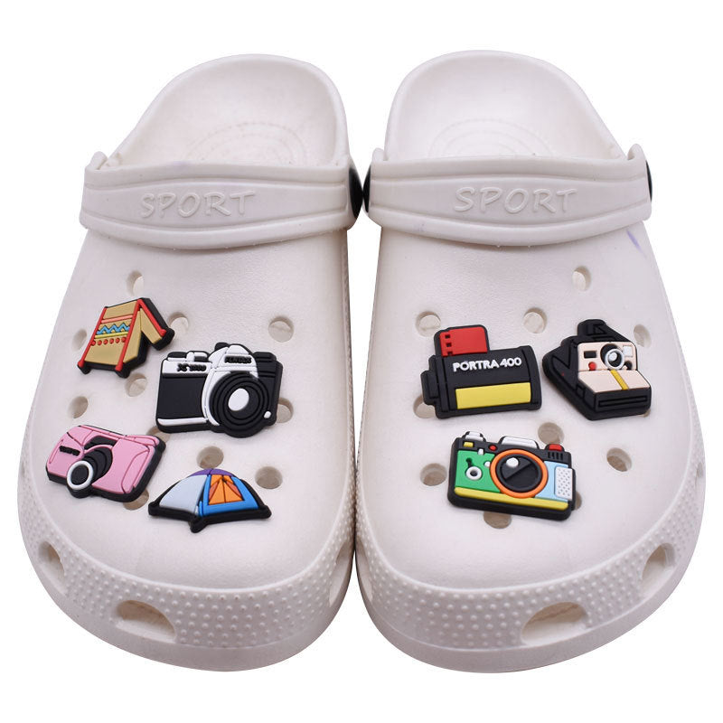12Pcs Outdoor action camera DIY Ideas Series Charms - For Crocs Shoes EVA Bogg Bag Accessories