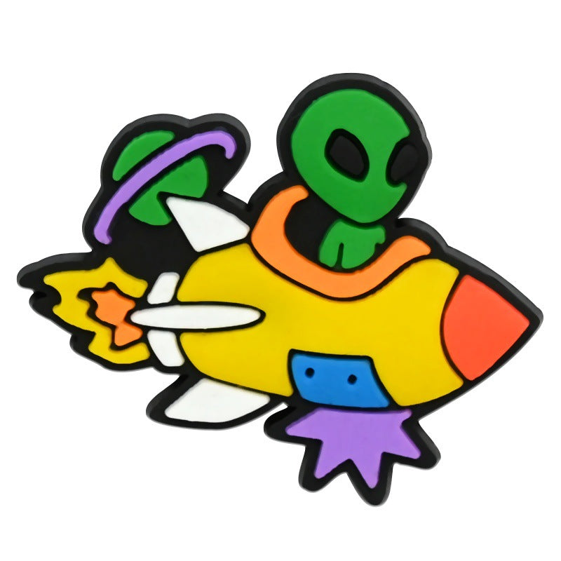 Cartoon alien Series Charms - For Crocs Shoes EVA Bogg Bag Accessories