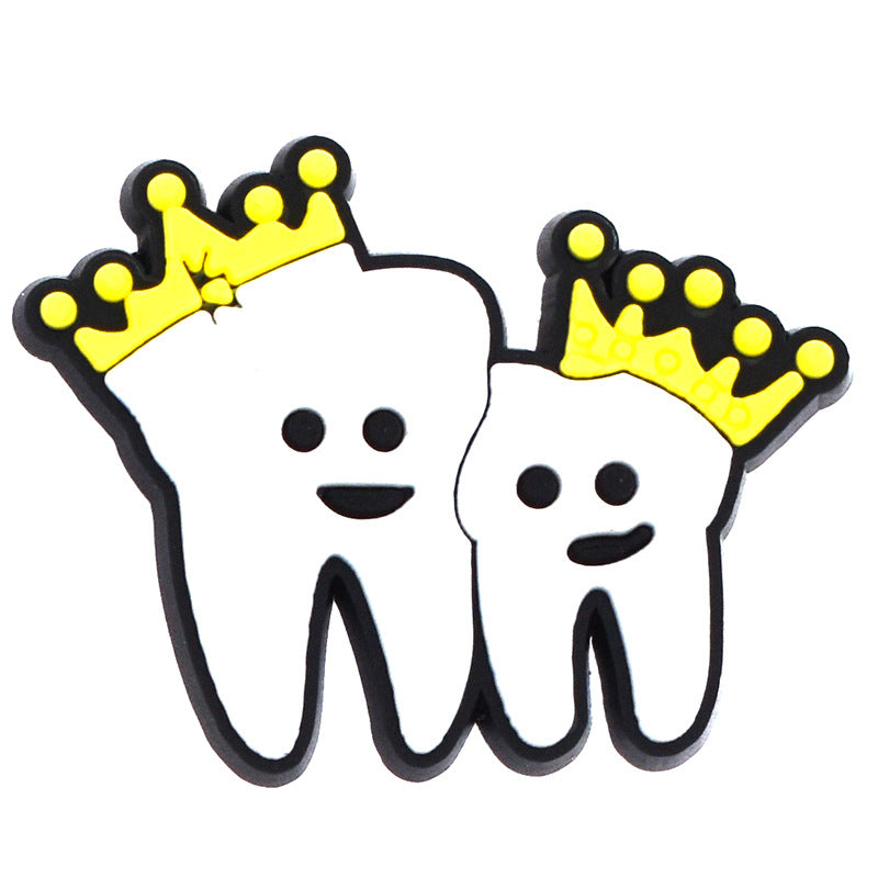 16pcs Protect Your Teeth DIY Ideas Series Charms - For Crocs Shoes EVA Bogg Bag Accessories