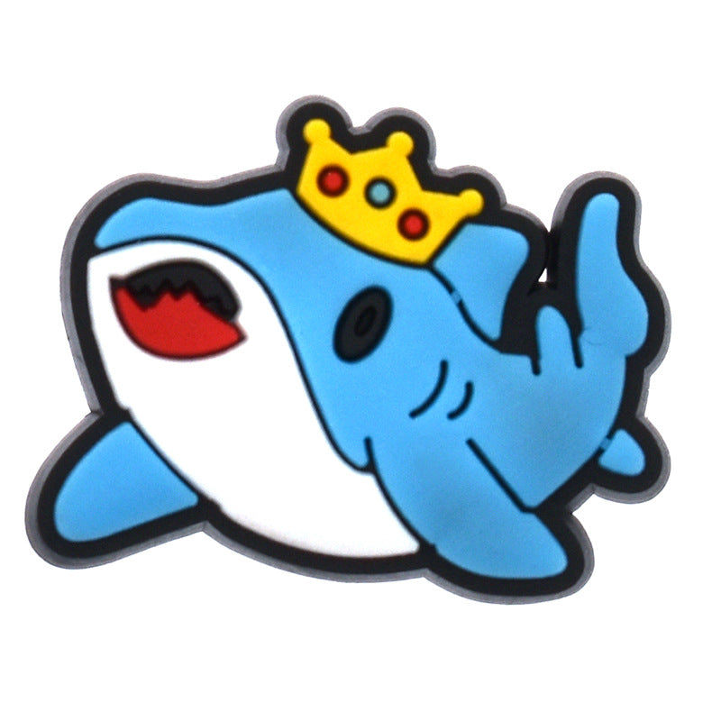 12PCS Cute Shark DIY Ideas Series Charms - For Crocs Shoes EVA Bogg Bag Accessories