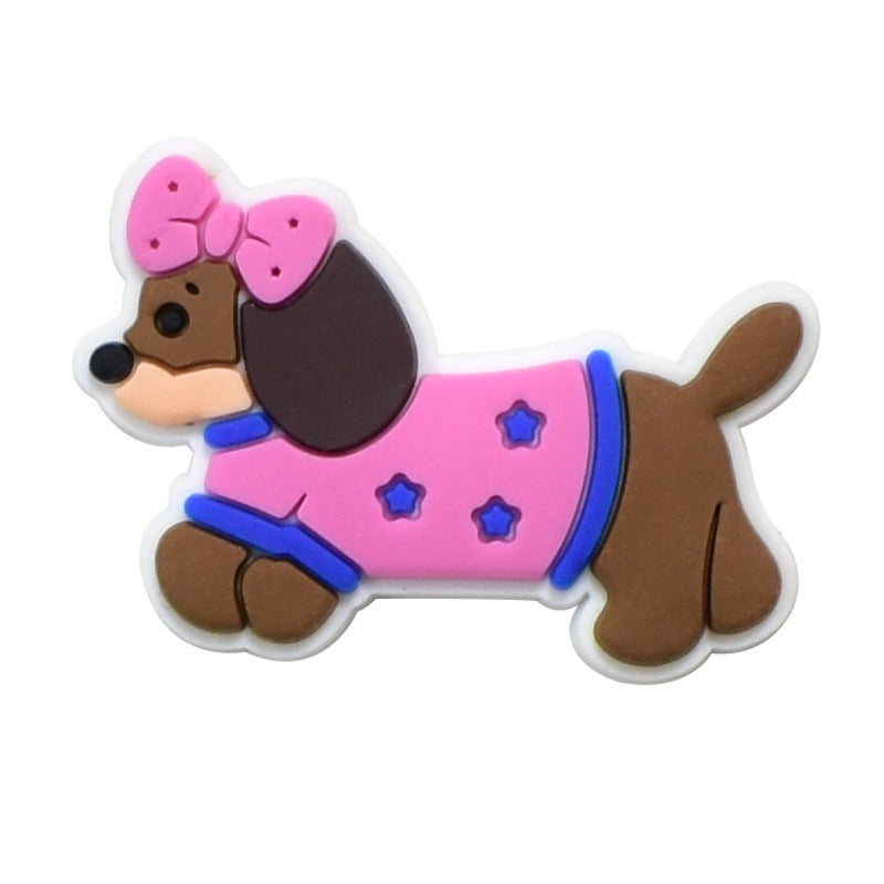 10pcs Cute Puppy DIY Ideas Series Charms - For Crocs Shoes EVA Bogg Bag Accessories