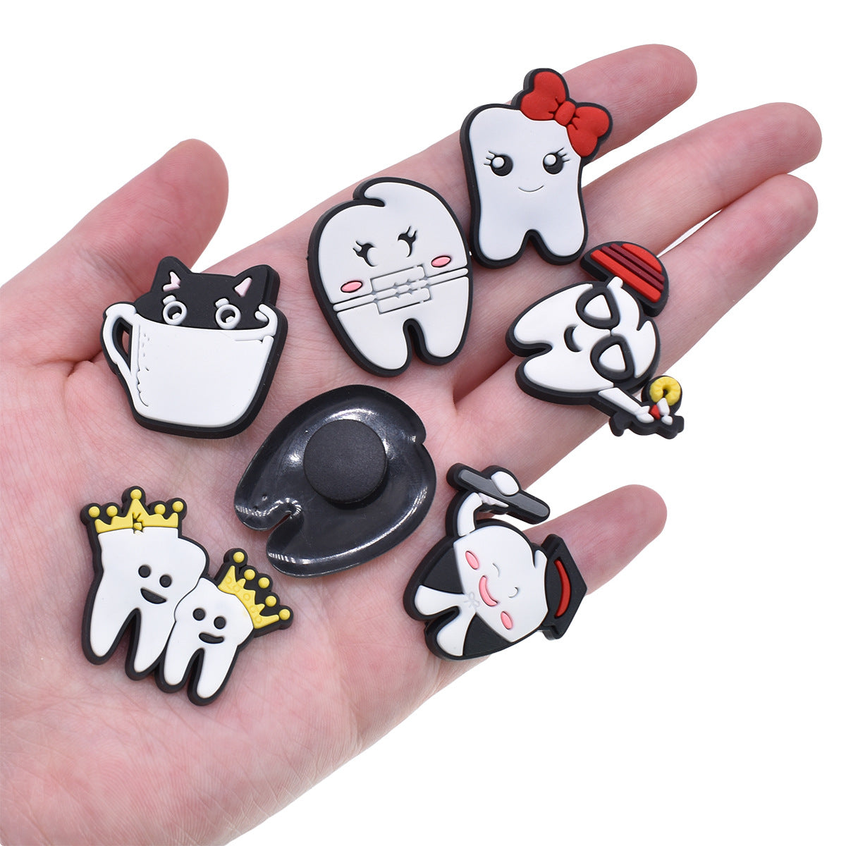 16pcs Protect Your Teeth DIY Ideas Series Charms - For Crocs Shoes EVA Bogg Bag Accessories