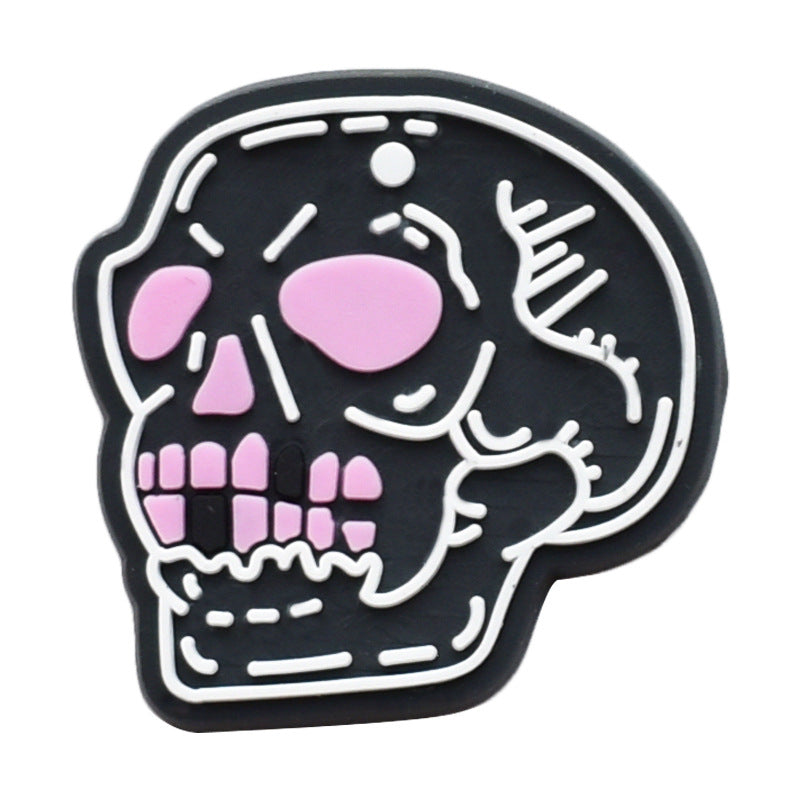 12pcs Halloween Garden Shoes - Black DIY Ideas Series Charms - For Crocs Shoes EVA Bogg Bag Accessories