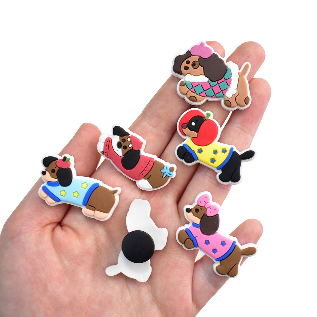 10pcs Cute Puppy DIY Ideas Series Charms - For Crocs Shoes EVA Bogg Bag Accessories