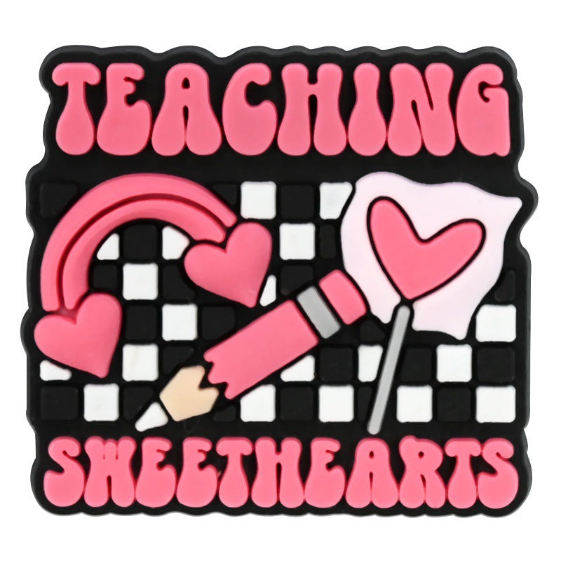 16Pcs Teachers' Day DIY Ideas Series Charms - For Crocs Shoes EVA Bogg Bag Accessories
