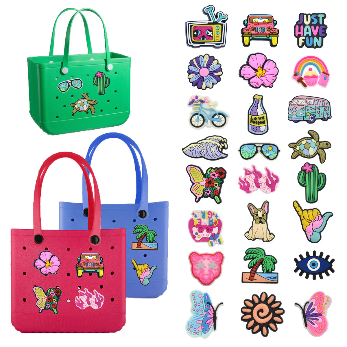 Dancing Girl Series Charms - For Crocs Shoes EVA Bogg Bag Accessories