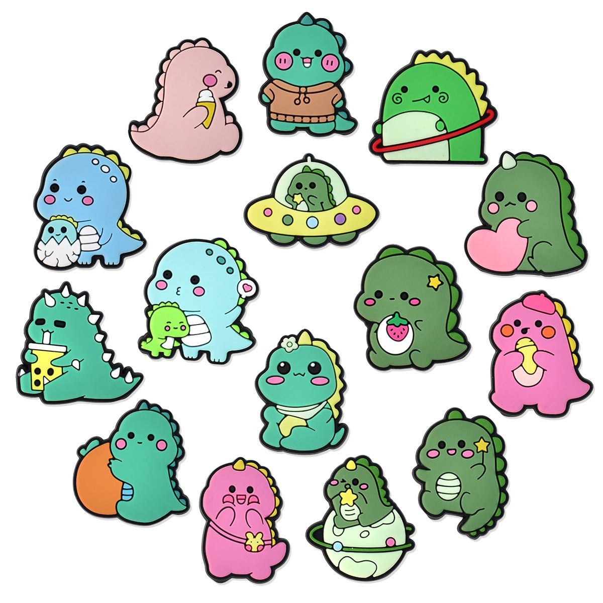 15pcs Cute Monster Cartoon DIY Ideas Series Charms - For Crocs Shoes EVA Bogg Bag Accessories