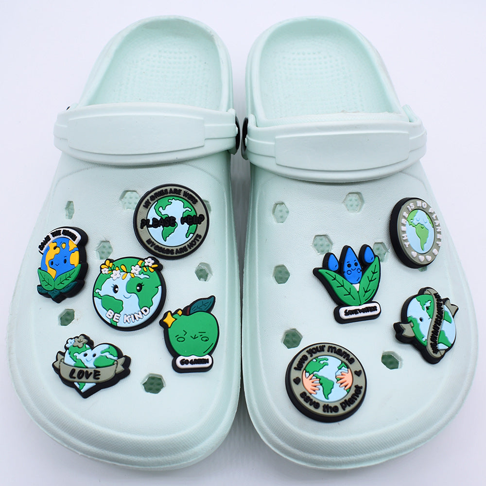 Fashion Resin Protecting the Earth Charms - For Crocs Shoes EVA Bogg Bag Accessories