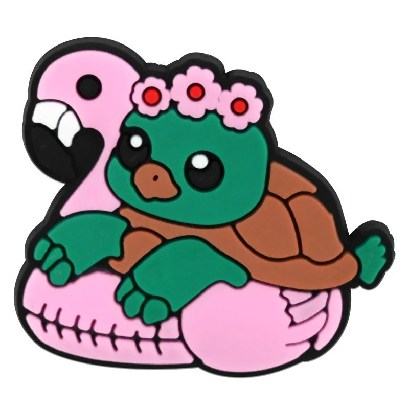 Flamingo Series Charms - For Crocs Shoes EVA Bogg Bag Accessories