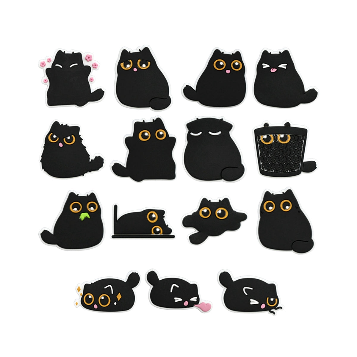 Black Cat Charms - For Crocs Shoes EVA Bogg Bag Accessories