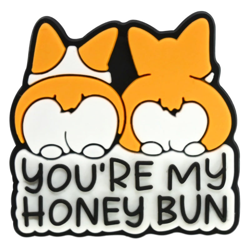 12Pcs Comic Dog DIY Ideas Series Charms - For Crocs Shoes EVA Bogg Bag Accessories