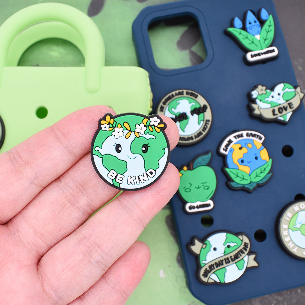 Fashion Resin Protecting the Earth Charms - For Crocs Shoes EVA Bogg Bag Accessories