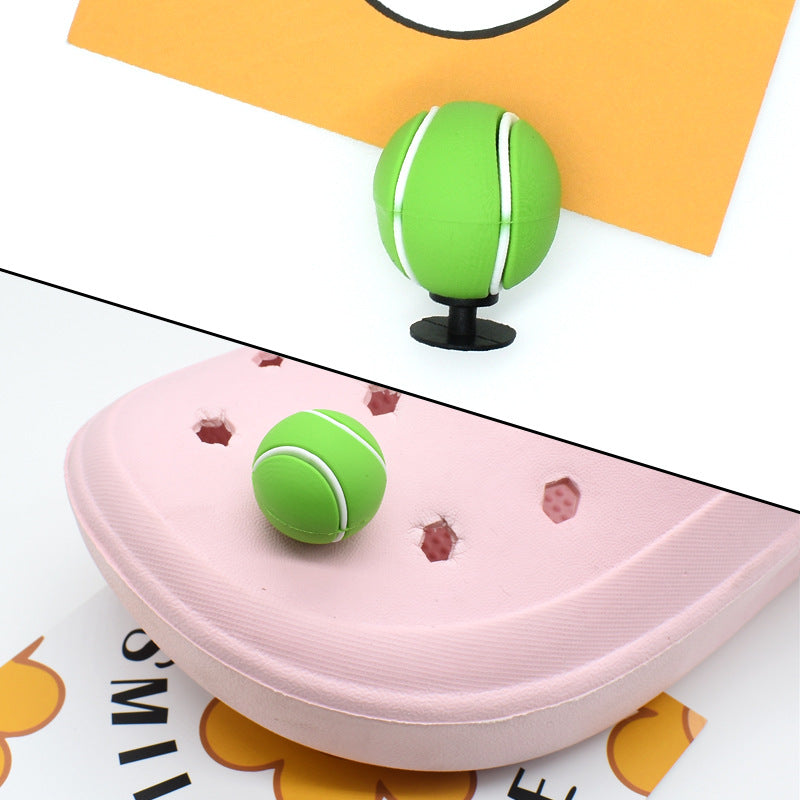 3D Cartoon Ball Sports DIY Ideas Series Charms - For Crocs Shoes EVA Bogg Bag Accessories