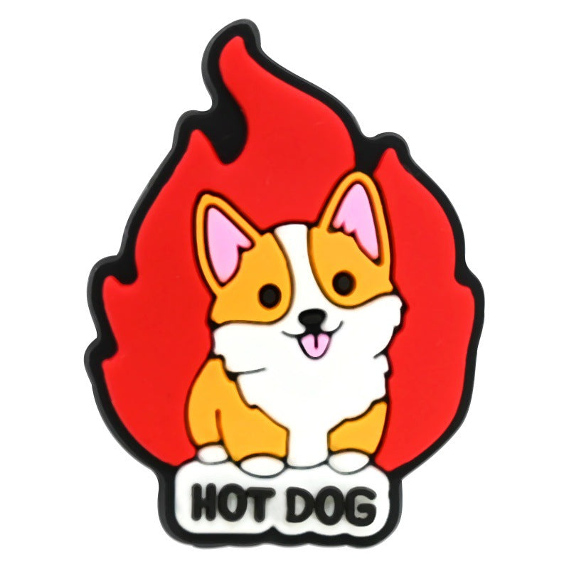 12Pcs Comic Dog DIY Ideas Series Charms - For Crocs Shoes EVA Bogg Bag Accessories