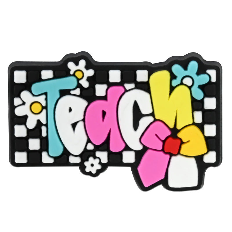 16Pcs Teachers' Day DIY Ideas Series Charms - For Crocs Shoes EVA Bogg Bag Accessories
