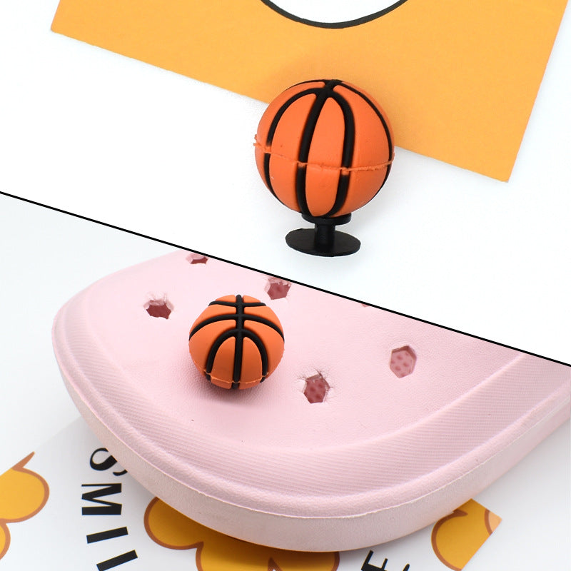 3D Cartoon Ball Sports DIY Ideas Series Charms - For Crocs Shoes EVA Bogg Bag Accessories