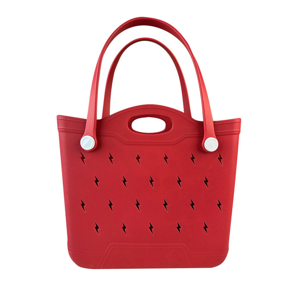 Summer Lightning Design EVA Beach Bag for Women Rubber Tote Handbag for Travel Outdoor Pool Boat