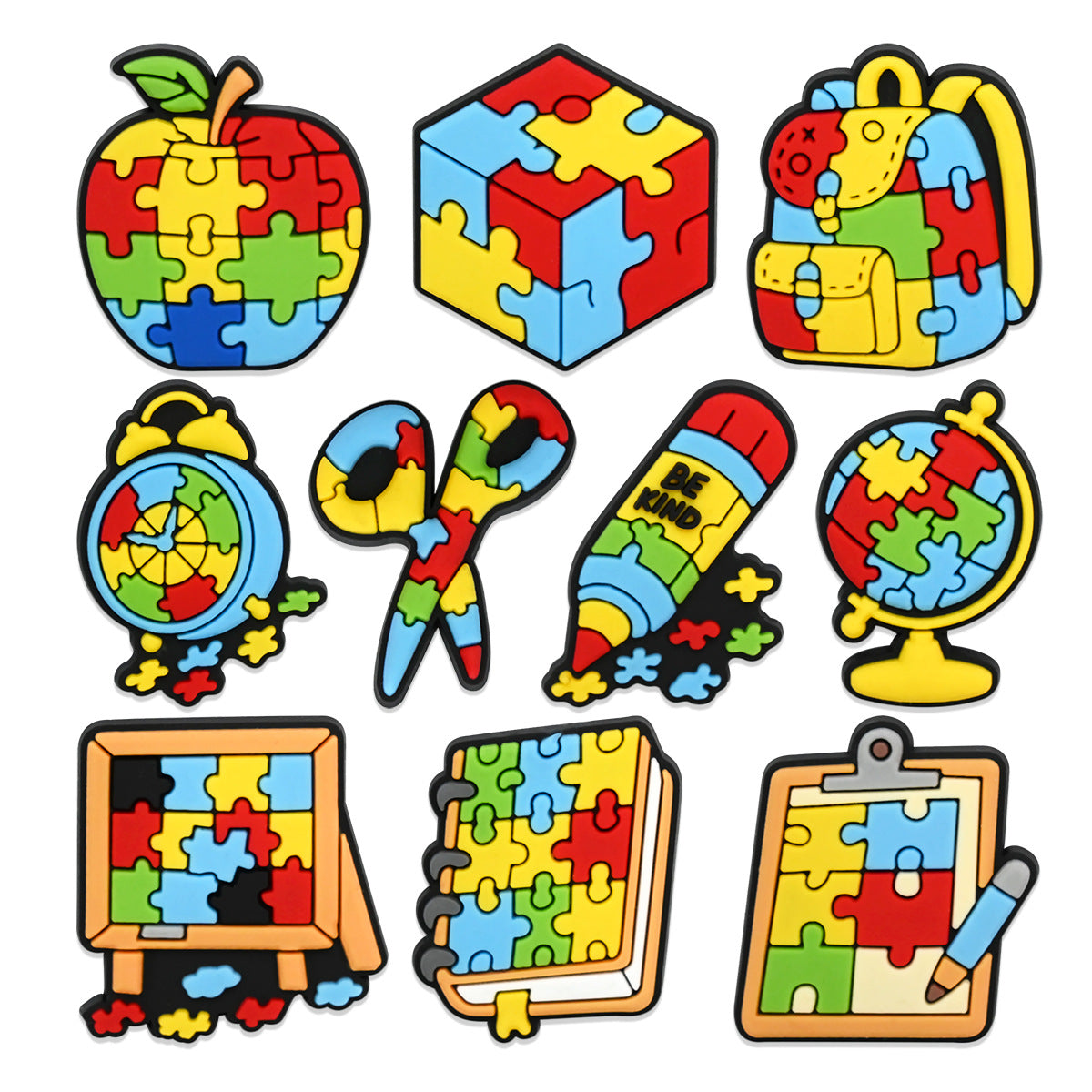 Autism Series Charms - For Crocs Shoes EVA Bogg Bag Accessories