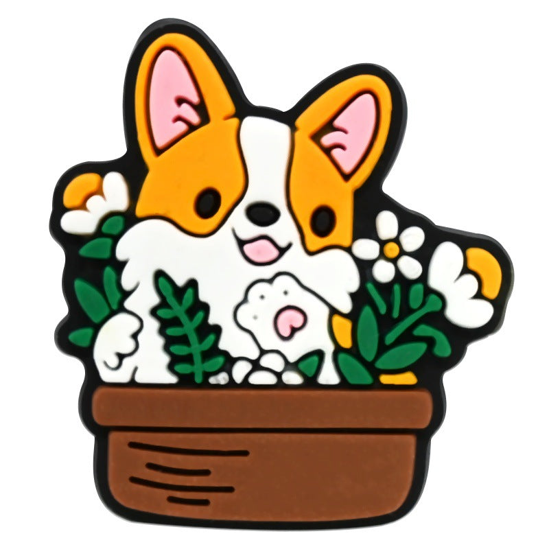 12Pcs Comic Dog DIY Ideas Series Charms - For Crocs Shoes EVA Bogg Bag Accessories